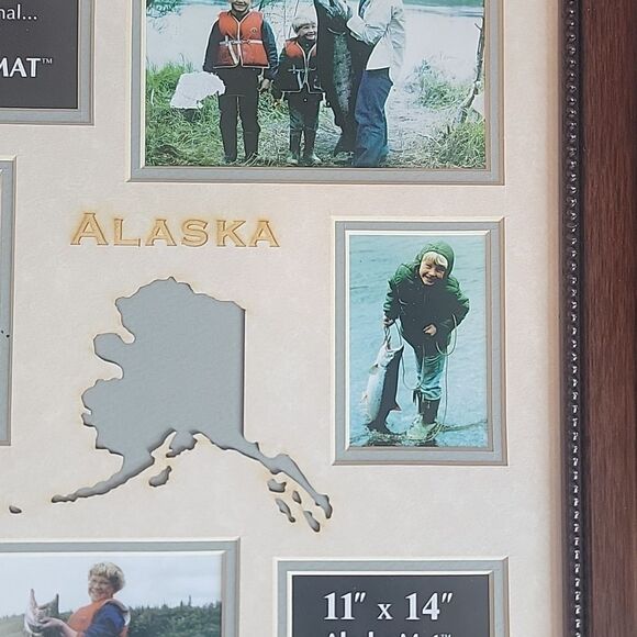 Alaska Mat Photo Frame Real Wood Brown 14" X 17" - Picture 3 of 8